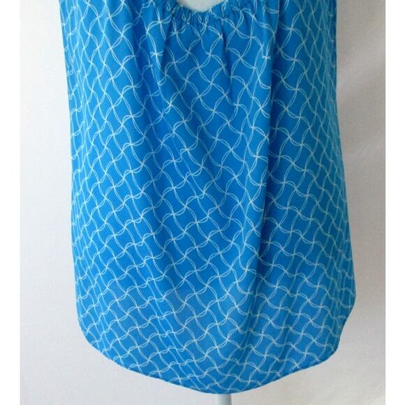 Banana Republic Women's Blue Cap Sleeve Open Back Lightweight Shirt Size 8 - Picture 7 of 10